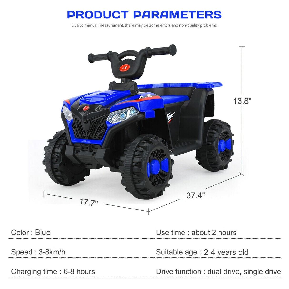 6V Electric ATV Quad Kids Ride-on Car Battery Powered 4-Wheel Motorcycle