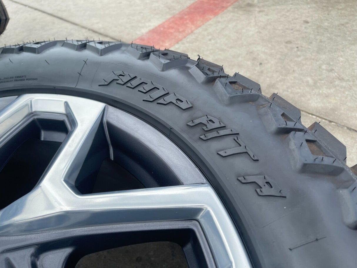 20" GMC Sierra Yukon AT4 Tahoe Silverado OEM wheels rims tires 2022 2023 2024 Texas Truck Tire