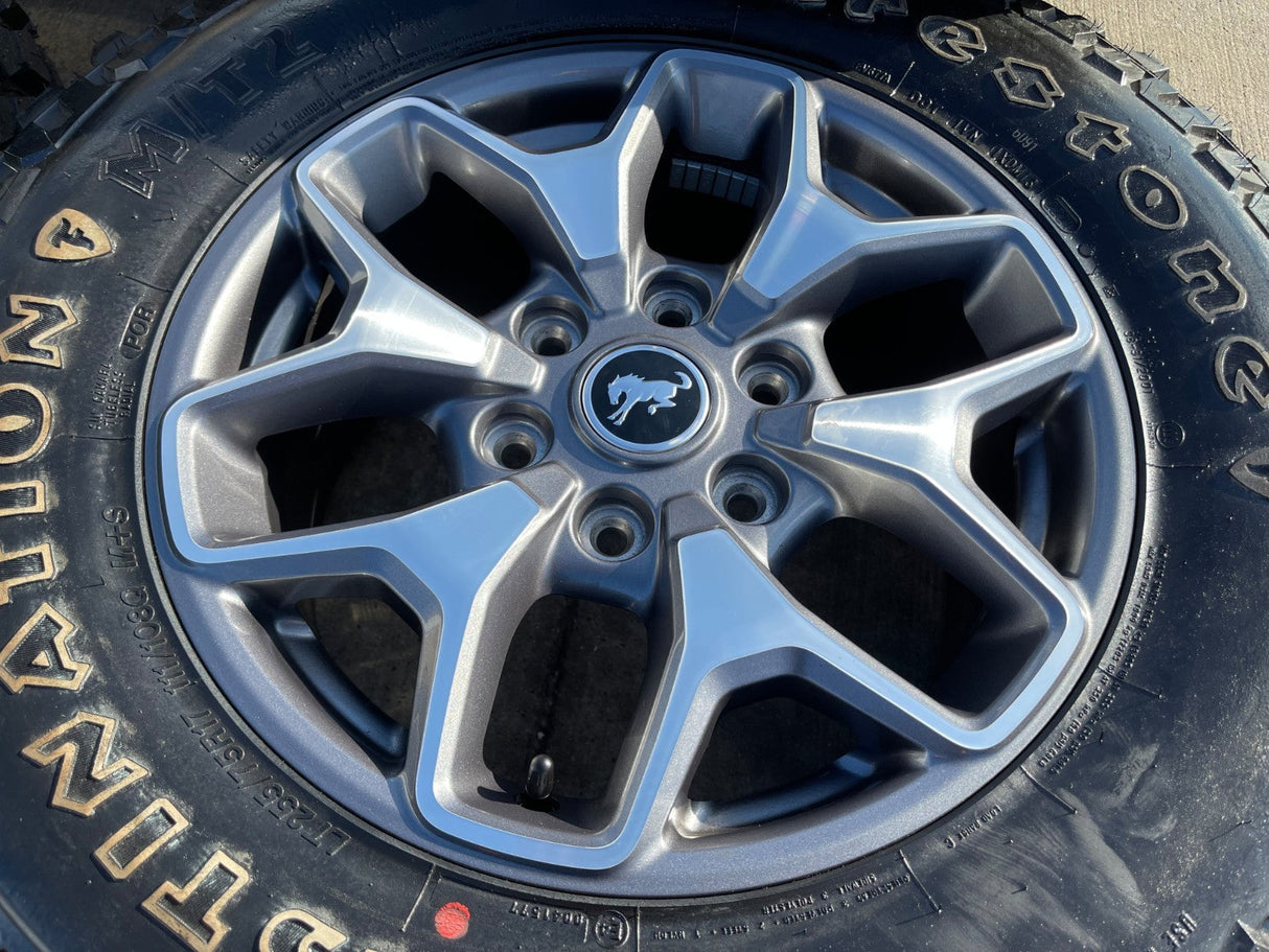 17" Ford Bronco wheels rims SASQUATCH 95229 10387 Ranger NEW FIRESTONE M/T Texas Truck Tire