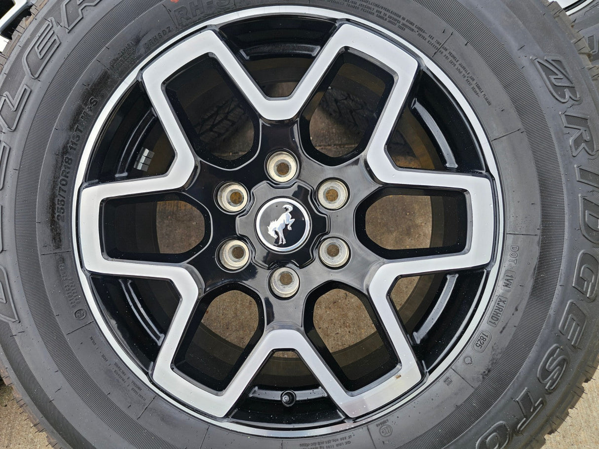 18" Ford Bronco wheels rims tires black 95213 Ranger tires BRIDGESTONE DUELER AT Texas Truck Tire