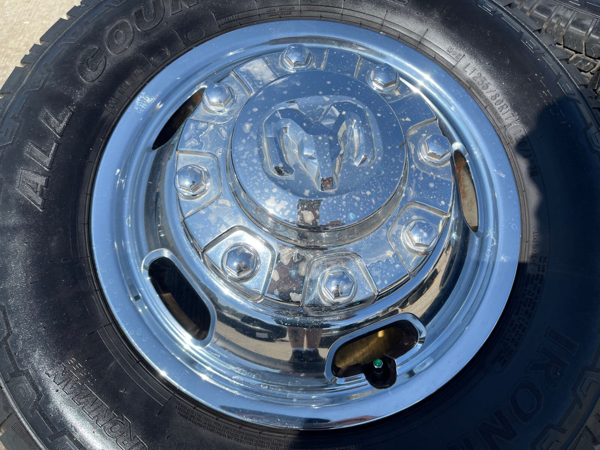 17" Dodge Ram 3500 Dually Laramie 8x200 wheels rims 2703 2704 OEM tires IRONMAN Texas Truck Tire