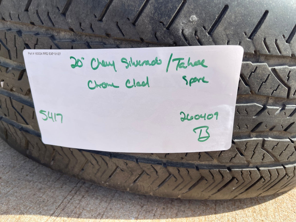 20" Chevy Silverado Tahoe Suburban chrome OEM 5417 wheel rim tire Texas Truck Tire