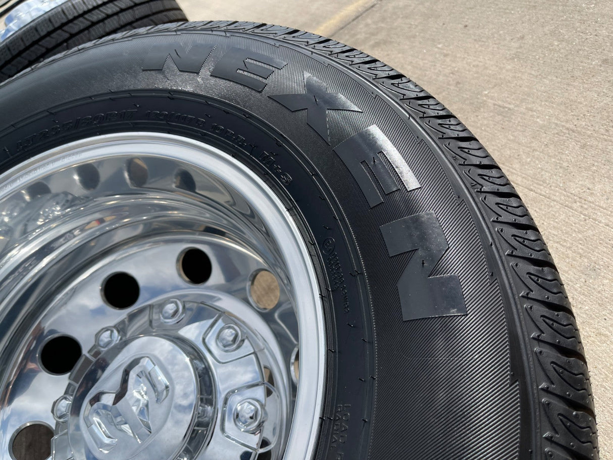 17" Dodge Ram 3500 Dually Laramie 8x200 wheels rims 2701 2702 OEM NEXEN NEW Texas Truck Tire