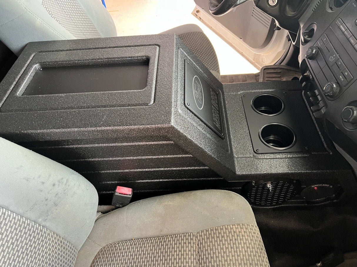 Center Console Enclosure Box Ford F-250 2008-2016 Ported 12" Mega Bass