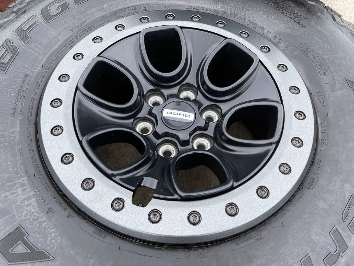 17" Ford F-150 Raptor OEM BEADLOCK rims wheels 10459 95210 BFG KO2 37" tires NEW Texas Truck Tire