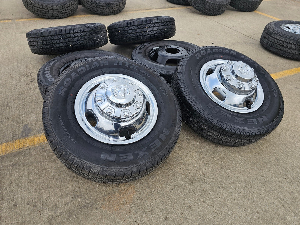 17" Dodge Ram 3500 Dually Laramie 8x200 wheels rims 2703 2704 OEM 2024 2025 Texas Truck Tire