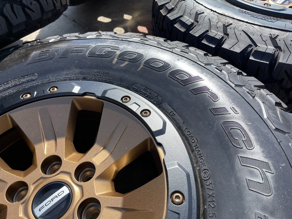 17" Ford F-150 Raptor OEM BEADLOCK 10114 BRONZE rims wheels tires BFG 37" NEW Texas Truck Tire