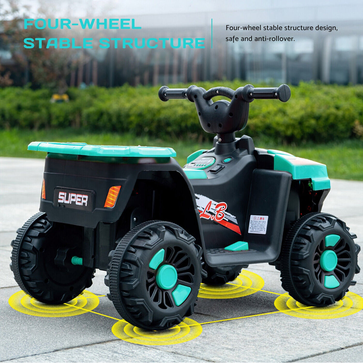 Electric ATV Ride-On Car with MP3 Player and LED Lights - 6V Battery Powered, 4-Wheeled Beach Cruiser