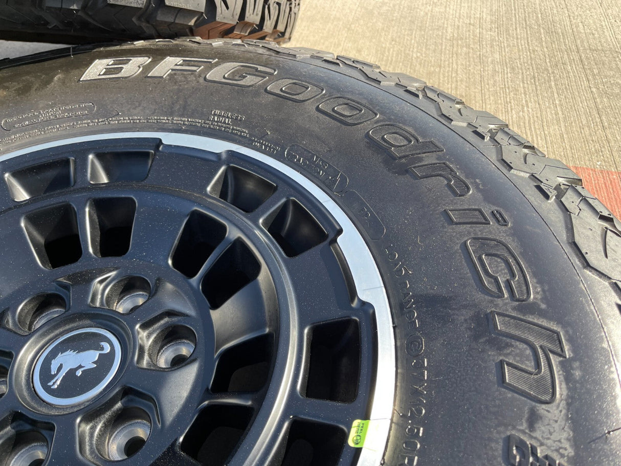 17" Ford Bronco HERITAGE SASQUATCH OEM 22025 wheels rims BFG KO2 A/T 37" NEW Texas Truck Tire