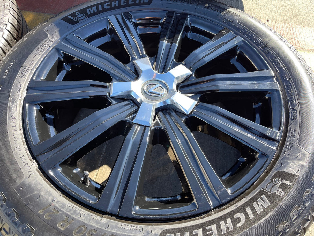 21" Lexus LX570 Toyota Land Cruiser OEM 74341 black wheels rims tires NEW Texas Truck Tire