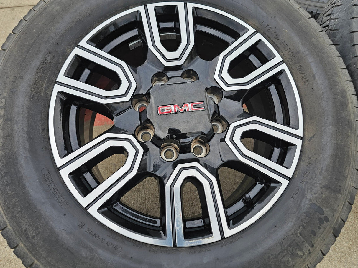 20" GMC Sierra AT4 2500 3500 OEM wheels rims 5950 Silverado MICHELIN Texas Truck Tire