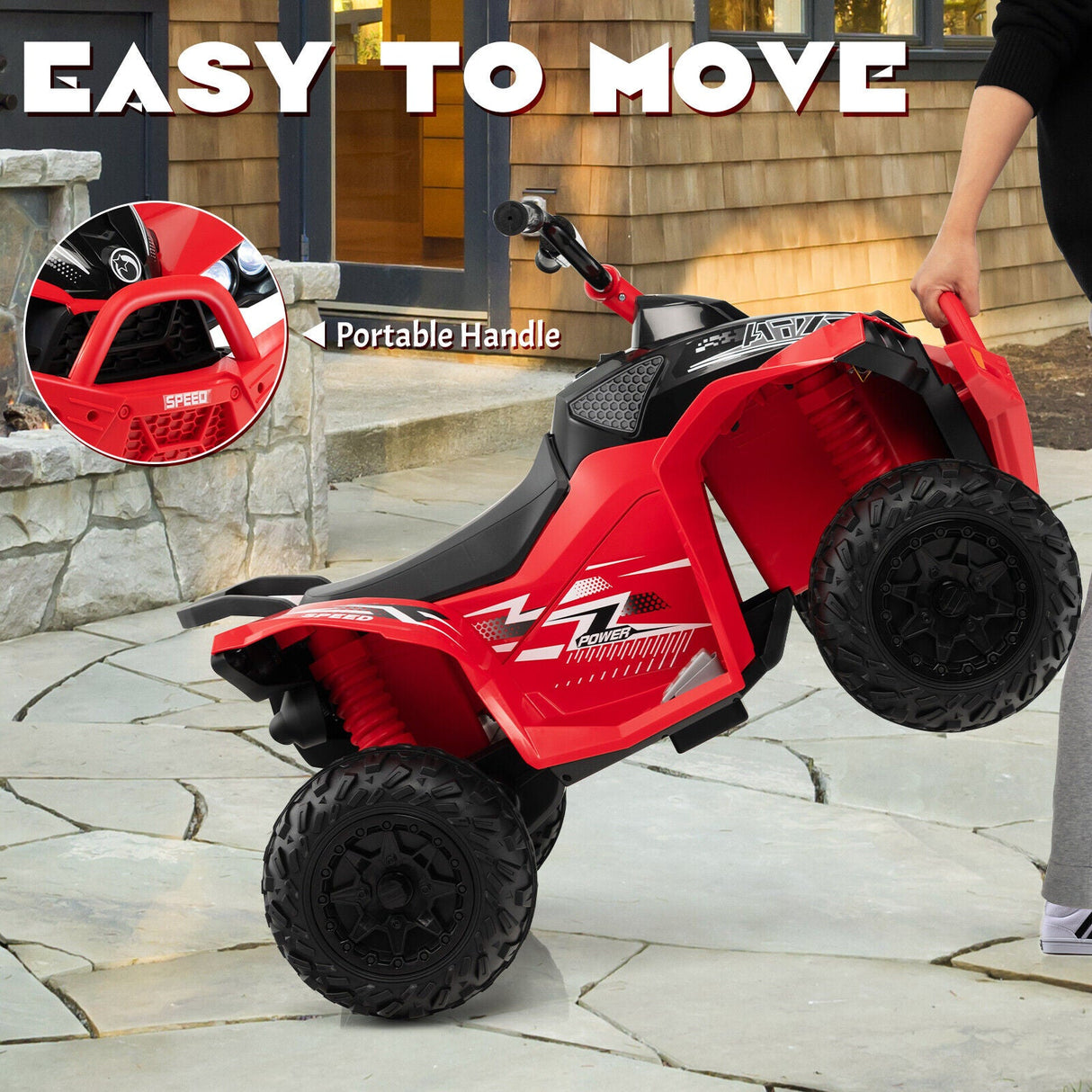 Electric 4-Wheeler Quad Car for Kids with MP3 Player and Lights - 12V Battery Powered
