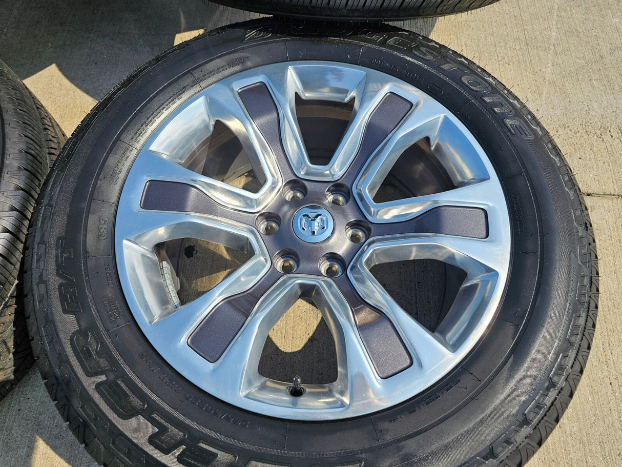20" Dodge Ram 1500 OEM Laramie Long Horn wheels rims 2678 2682 TAN 2024 2025 NEW Texas Truck Tire