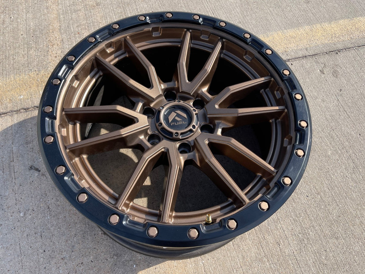20x9 Fuel Rebel D681 Chevy Silverado RAM Tacoma wheel rim 6x139 6x5.5 Texas Truck Tire