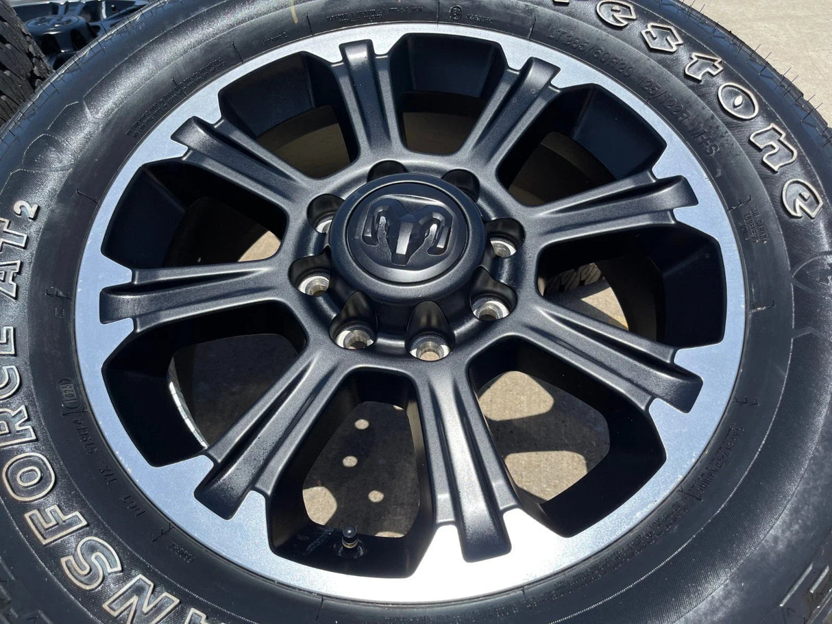 20" Dodge Ram 2500 3500 LARAMIE OEM wheels rims A/T tires 2025 2026 NEW Texas Truck Tire