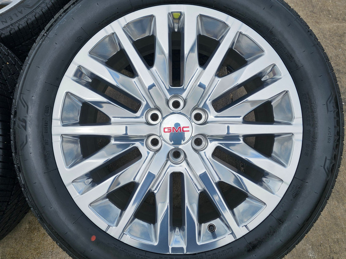 22" GMC Sierra Yukon DENALI Silverado OEM 5921 wheels rims 2024 2025 2026 NEW Texas Truck Tire