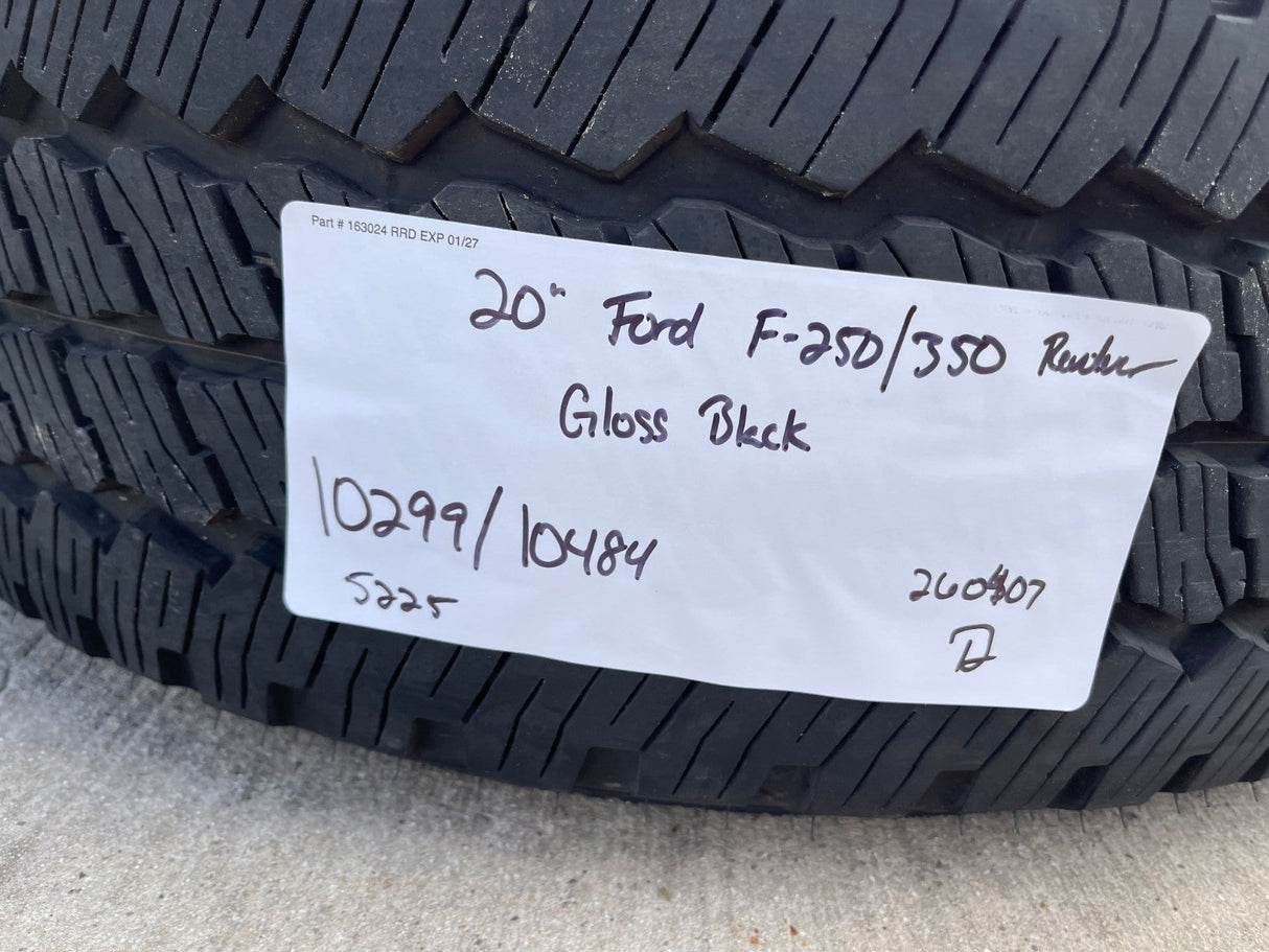 20" Ford F-250 F-350 OEM black Lariat wheels rims 10299 10484 tires NICE SET Texas Truck Tire