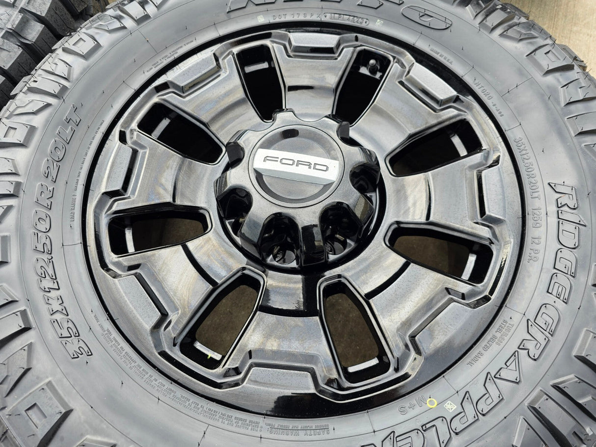 20" Ford F-250 F-350 OEM Limited Tremor 10487 wheels rims 2025 2026 NEW 35" Texas Truck Tire