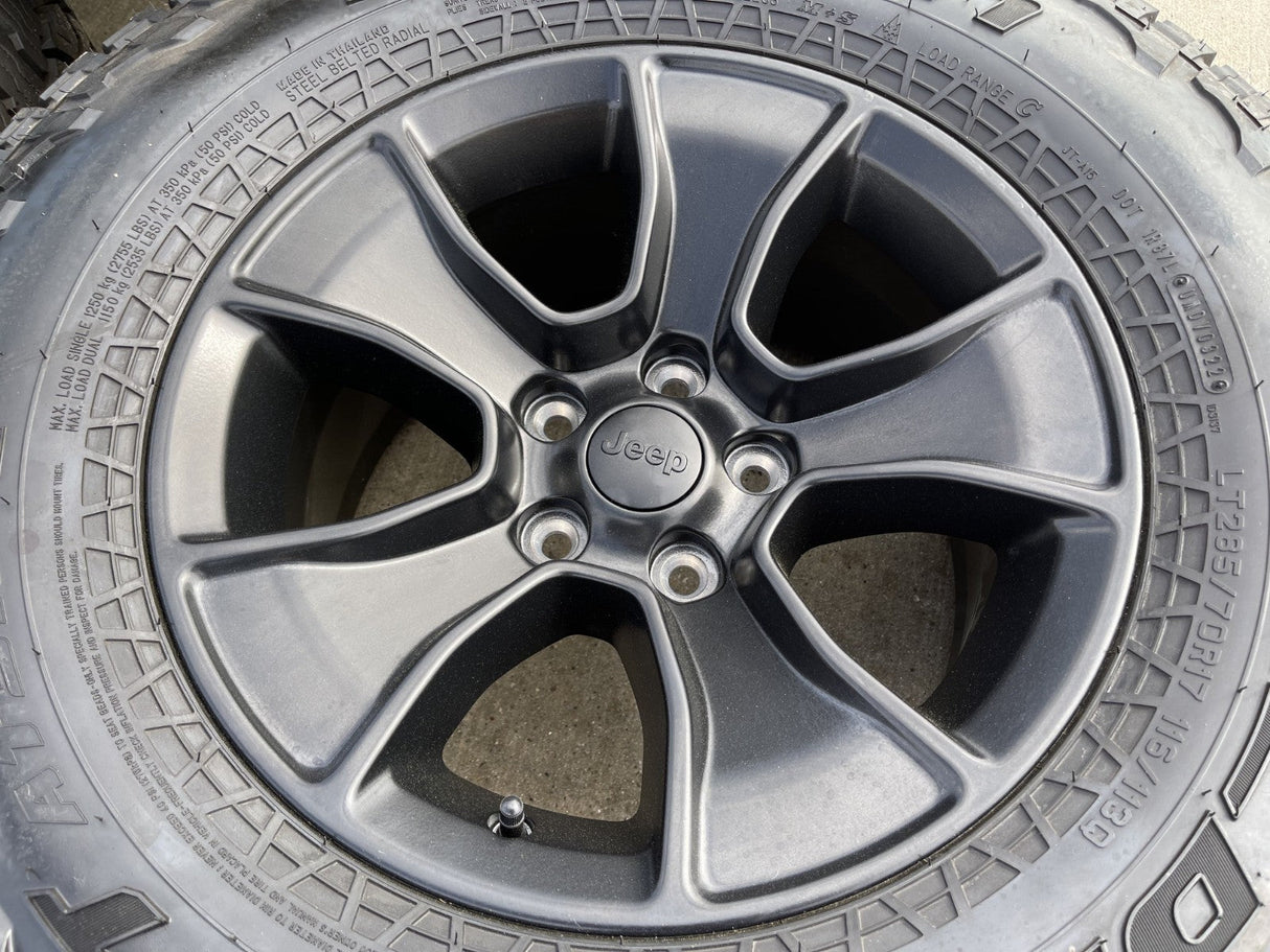 (5) 17" Jeep Wrangler Rubicon OEM 96226 wheels rims Gladiator FALKEN A/T3 NEW Texas Truck Tire