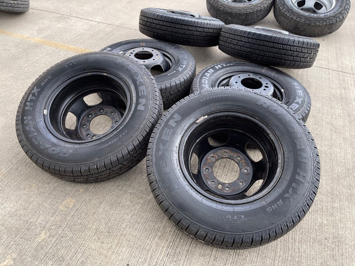 17" Dodge Ram 3500 Dually Laramie 8x200 wheels rims 2703 2704 OEM Texas Truck Tire