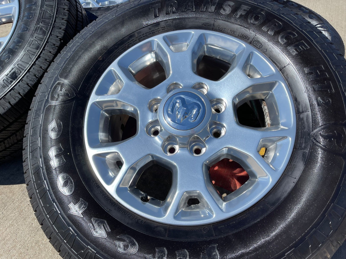 18" Ram 2500 3500 Laramie Power Wagon OEM wheels rims 2693 tires FIRESTONE H/T2 Texas Truck Tire