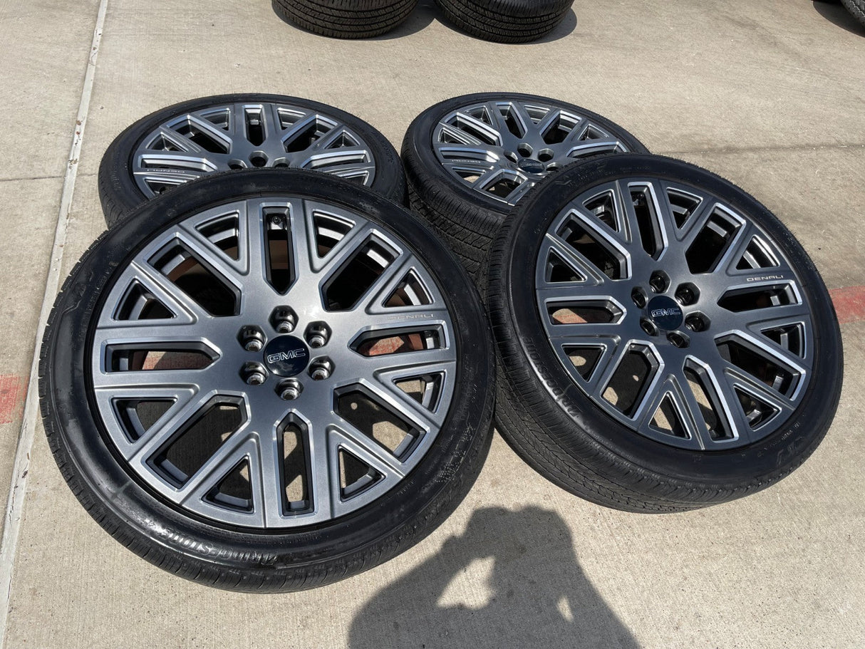 24" GMC Yukon Sierra DENALI OEM wheels rims tires 2023 2024 2025 2026 2027 NEW Texas Truck Tire