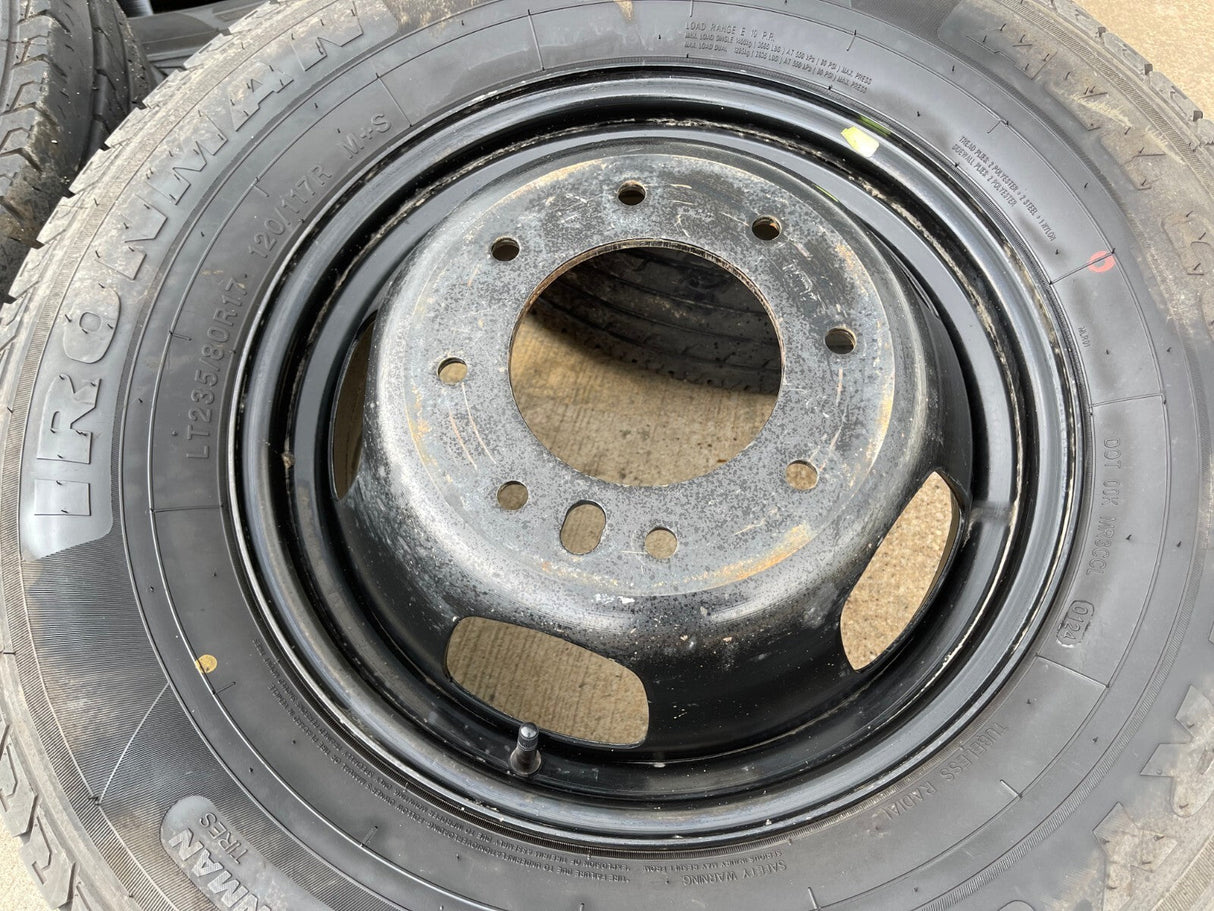 17" Dodge Ram 3500 Dually Laramie 8x200 wheels rims 2703 2704 OEM IRONMAN Texas Truck Tire