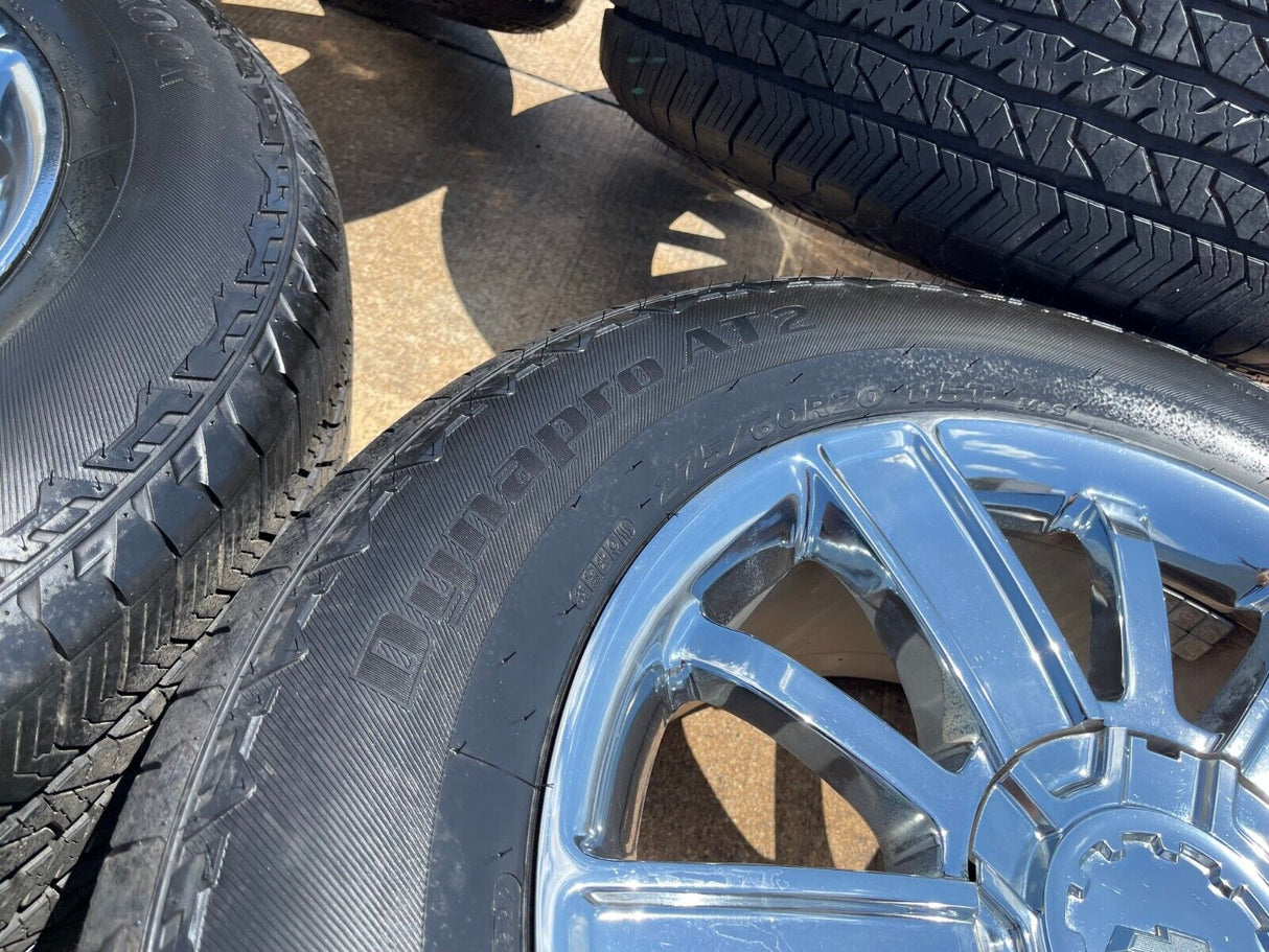 20" Chevy Silverado Tahoe OEM wheels rims 5653 CHROME 2016 2017 2018 2019 2020 Texas Truck Tire