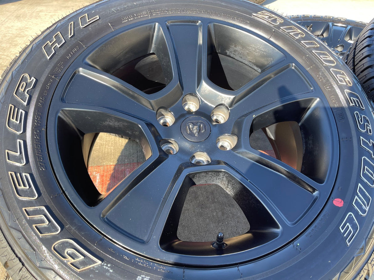 20" Dodge Ram 1500 OEM LIMITED Black 2676 2723 wheels rims BRIDGESTONE NEW Texas Truck Tire