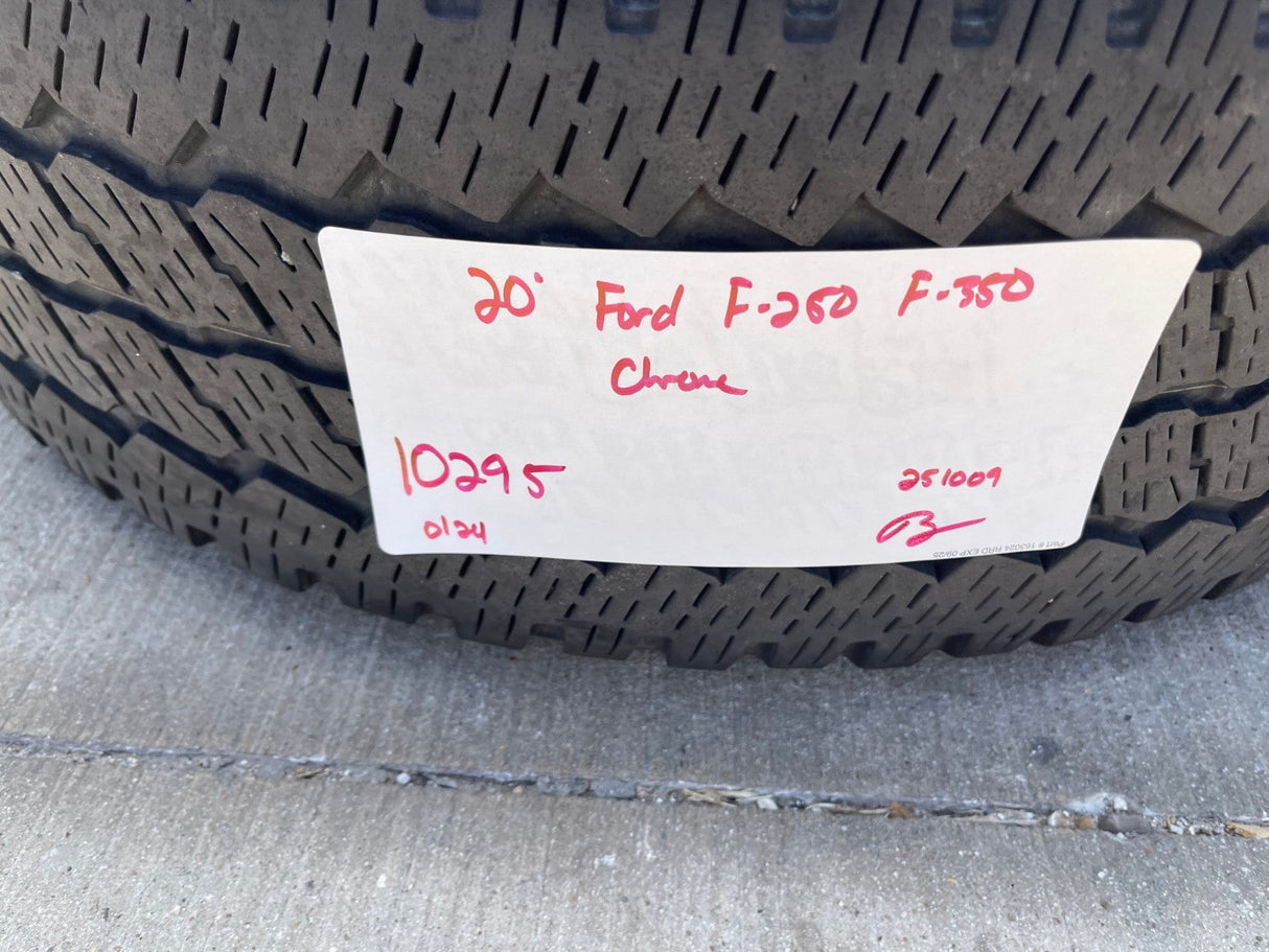 20" Ford F-250 F-350 OEM 10295 25085 10552 chrome Lariat wheels rims tires Texas Truck Tire