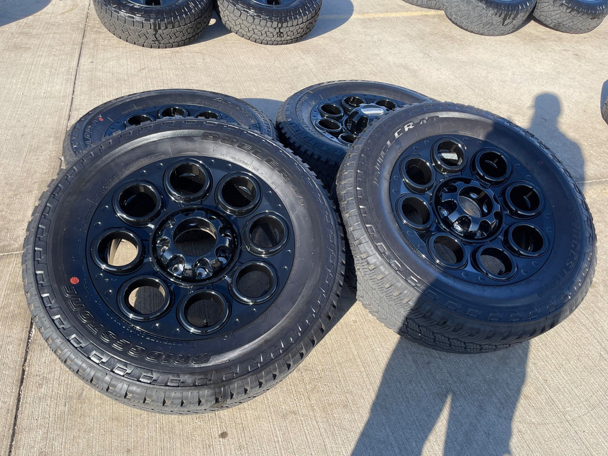 20" Ford F-250 F-350 OEM black TREMOR 10484 10299 wheels rims BRIDGESTONE NEW Texas Truck Tire