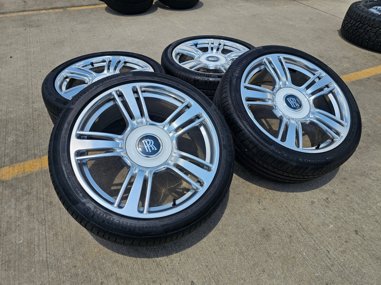 21" Rolls Royce Wraith Ghost Dawn OEM wheels rims tires 5x120 CONTINENTAL Texas Truck Tire