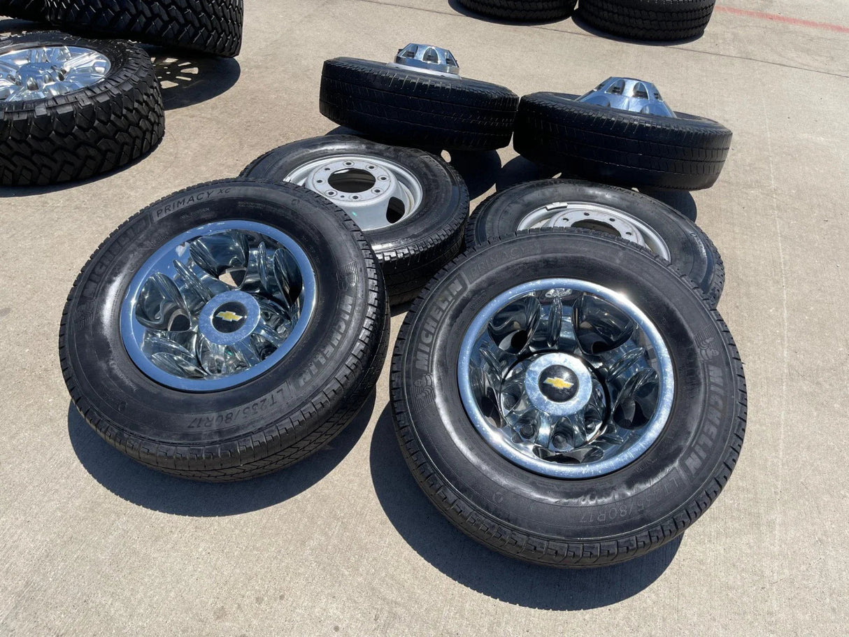 17" Chevy Silverado GMC Sierra 3500 Dually simulator rims wheels OEM 8094 Texas Truck Tire