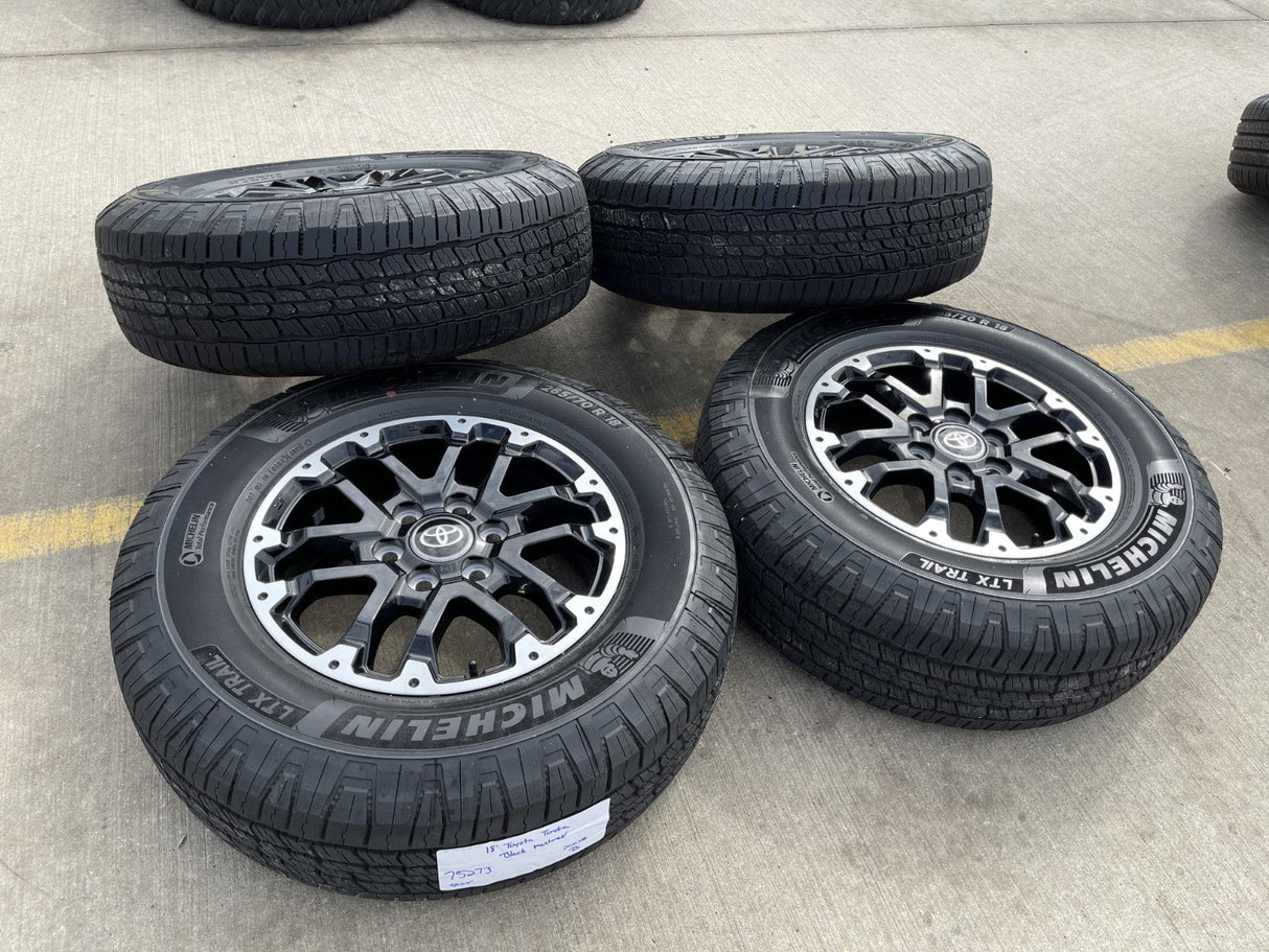 18" Toyota Tundra TRD OEM black wheels rims 75273 Sequoia 2024 2025 2026 Texas Truck Tire