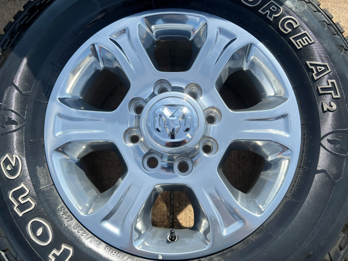 18" Ram 2500 3500 Laramie Power Wagon OEM wheels rims 2692 FIRESTONE A/T2 Texas Truck Tire
