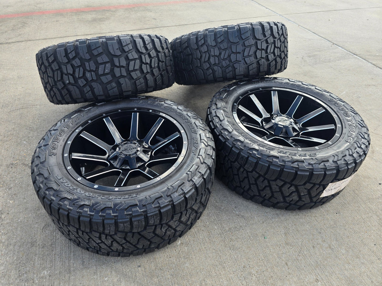 20x10 20" Lethal Off-Road Chevy Silverado Ford F-150 RAM wheels rims 6x139 6x135 Texas Truck Tire