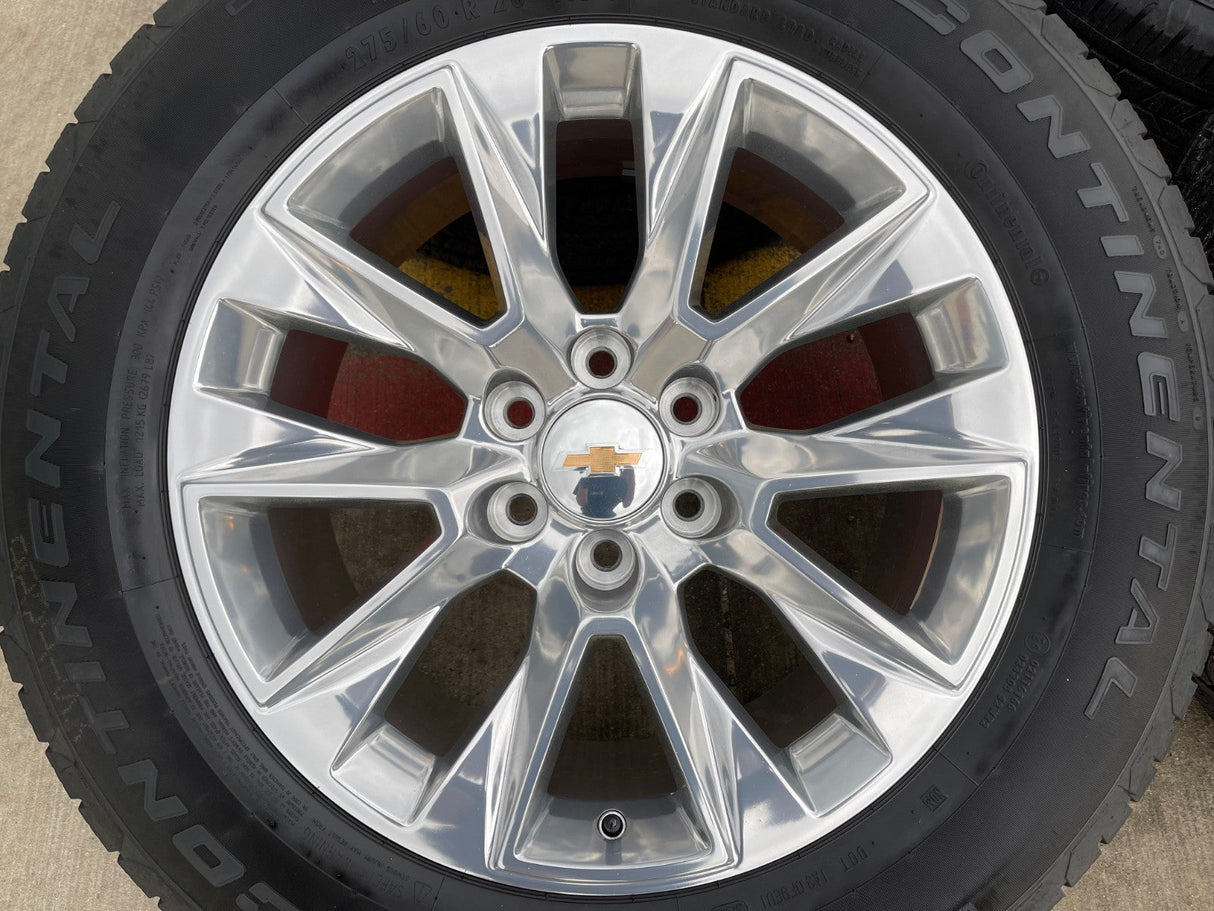 20" Chevy Tahoe Silverado 5920 OEM wheels rims GMC Yukon 2025 2026 CONTINENTAL Texas Truck Tire