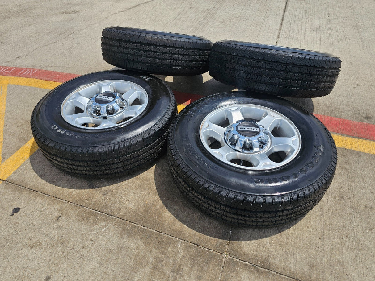 17" Ford F-250 F-350 OEM rims wheels 3950 tires FIRESTONE DISCOUNTED Texas Truck Tire