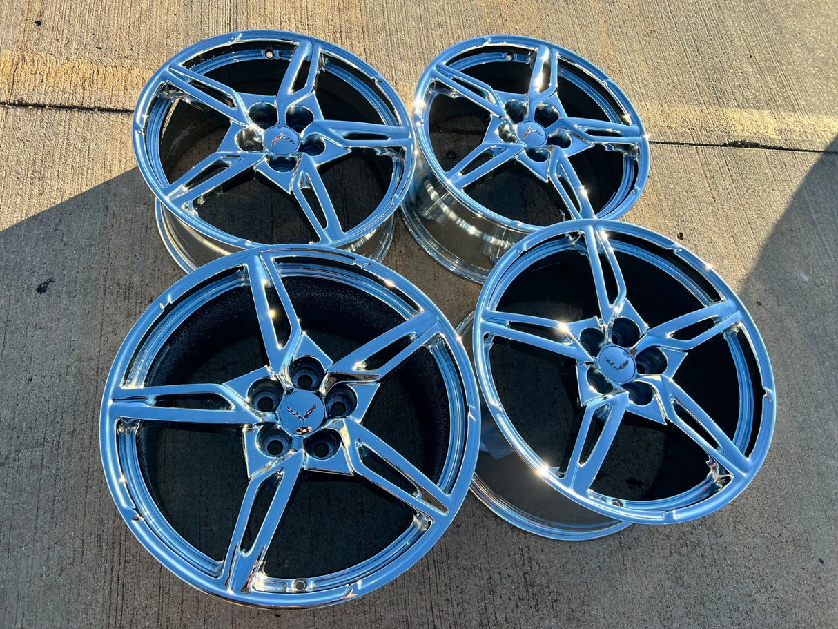19" + 20" Chevy Corvette C8 OEM Replica rims 14007 14008 2023 2024 2025 USED Texas Truck Tire