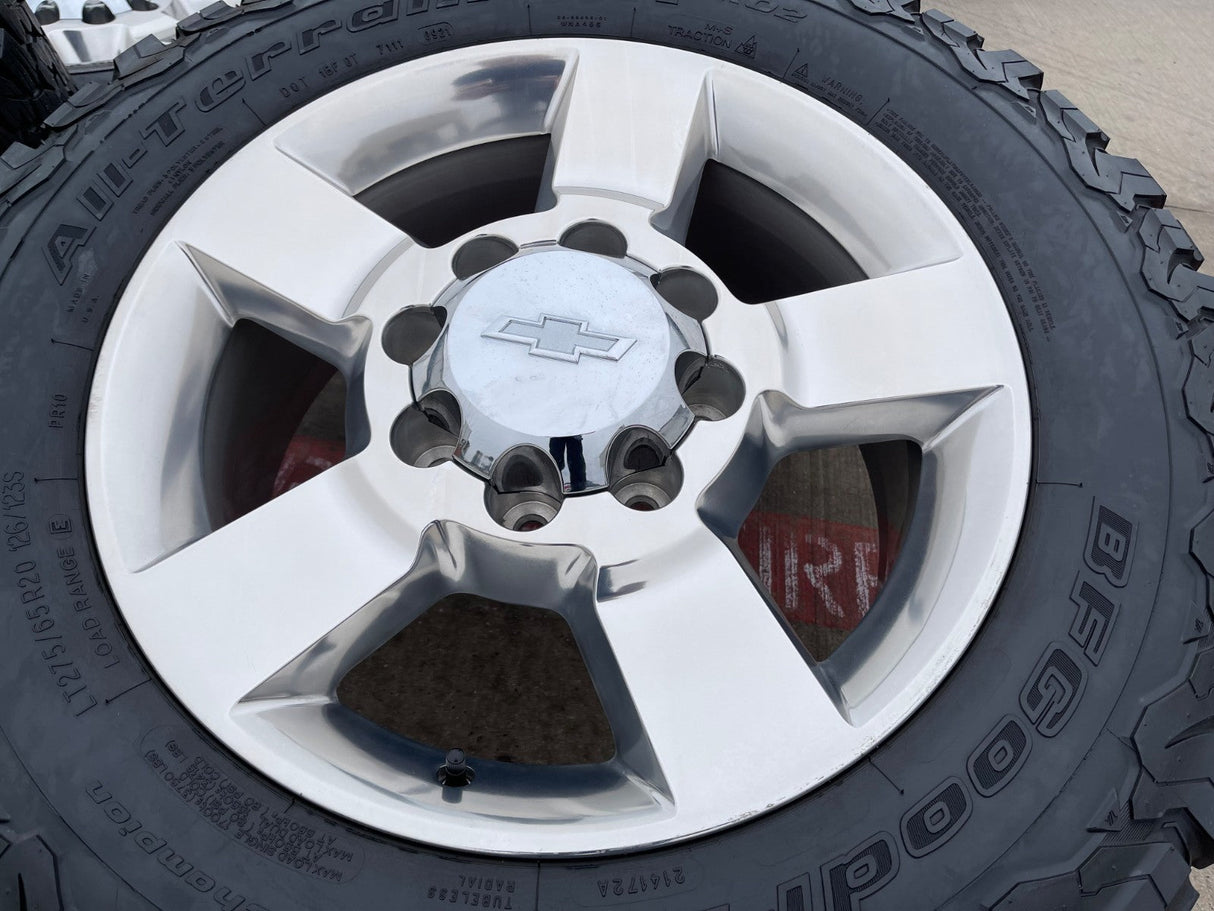 20" Chevy Silverado ZR2 GMC Sierra AT4X 2500 OEM 5771 5801 5826 wheels rims BFG Texas Truck Tire