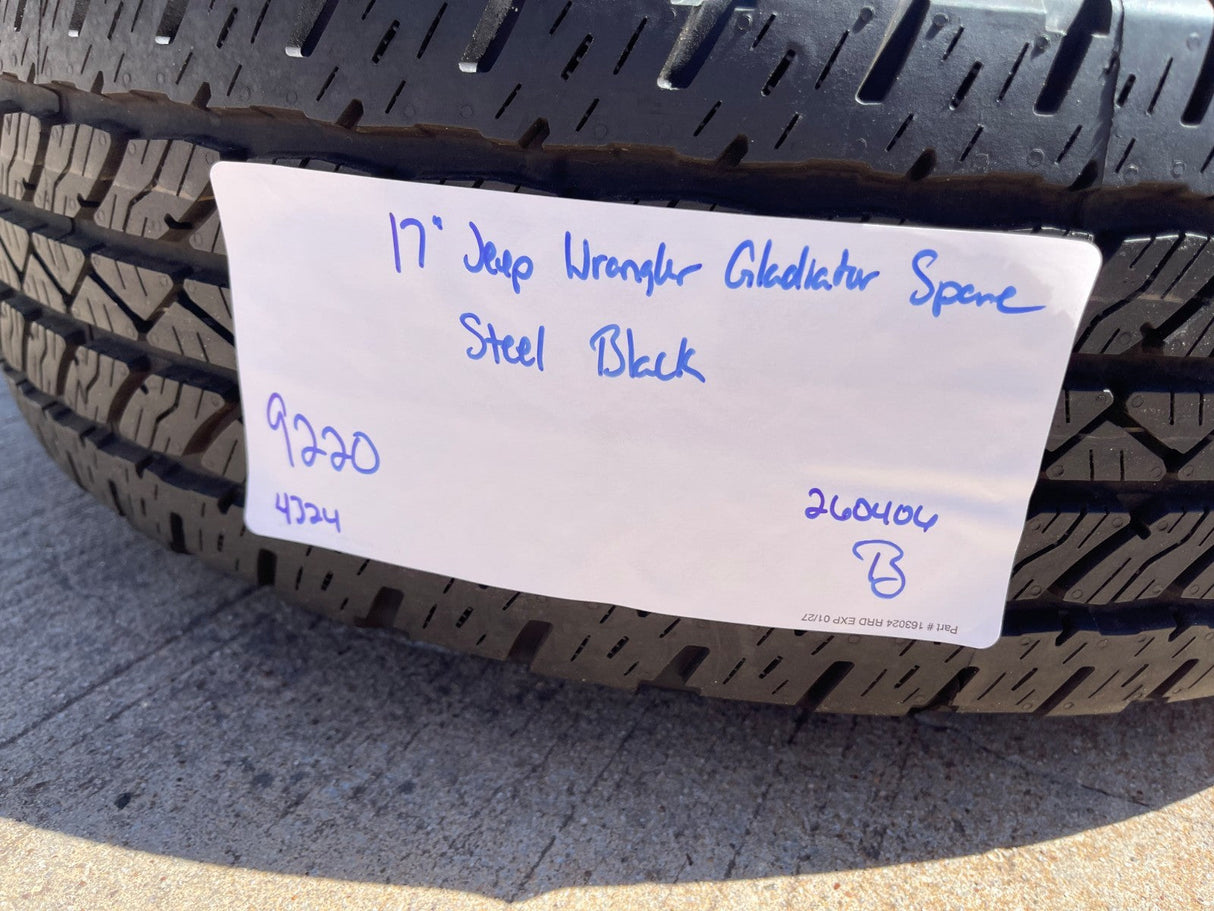 (1) 17" Jeep Gladiator OEM wheel rim 9220 9240 spare Wrangler 2024 2025 2026 NEW Texas Truck Tire