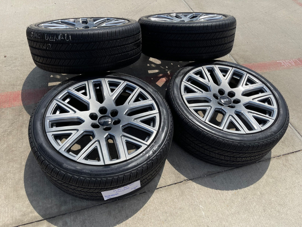 24" GMC Yukon Sierra DENALI OEM wheels rims tires 2023 2024 2025 2026 2027 NEW Texas Truck Tire