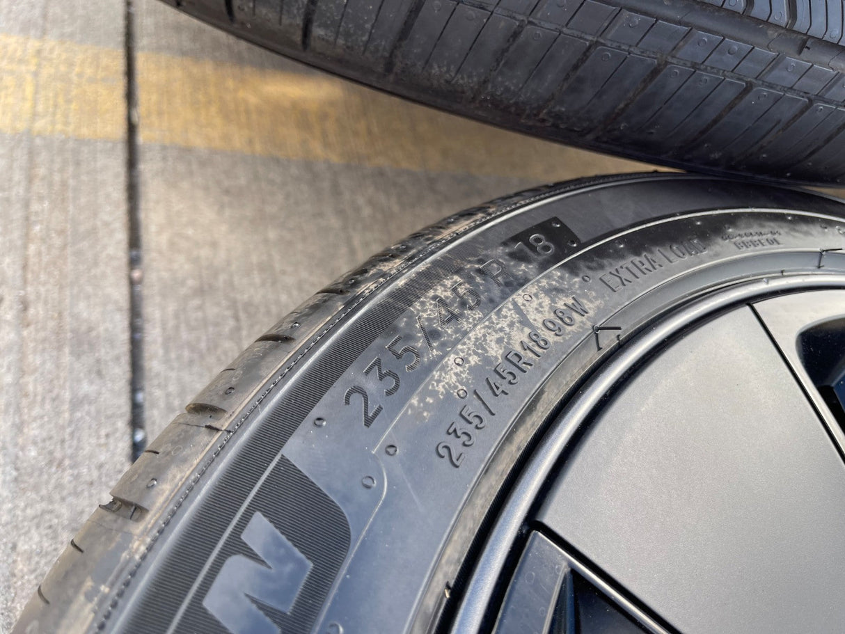 18" Tesla Model 3 OEM Photon 95910 wheels rims 2024 2025 2026 2027 NEW MICHELIN Texas Truck Tire