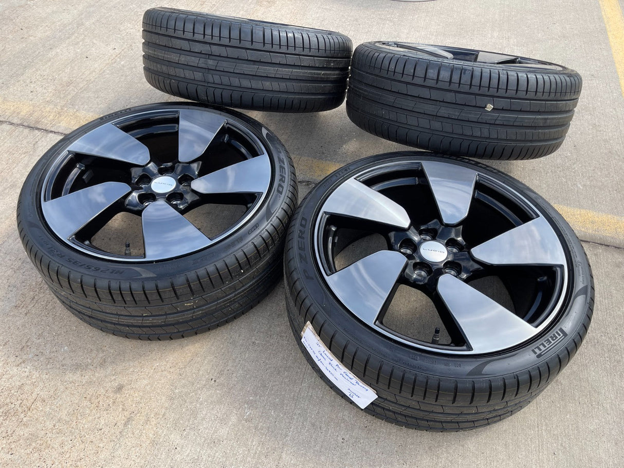 21" Lucid Air Grand Touring OEM 95618 95619 wheels rims black tires NEW Texas Truck Tire