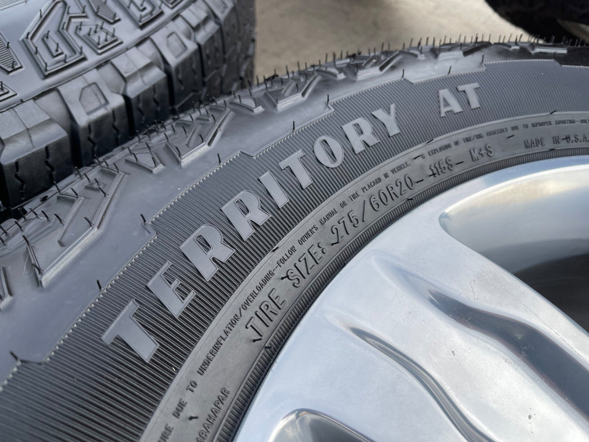 20" Ford F-150 Expedition OEM rims wheels polished 10004 tires GOODYEAR A/T Texas Truck Tire
