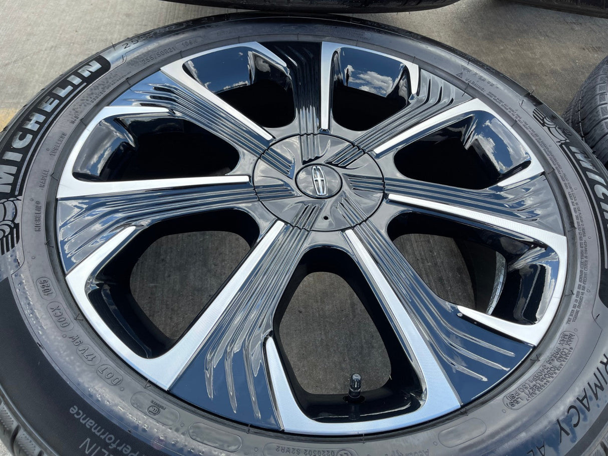 21" Lincoln Nautilus Black Label OEM 10563 rims wheels 2025 2026 NEW MICHELIN Texas Truck Tire