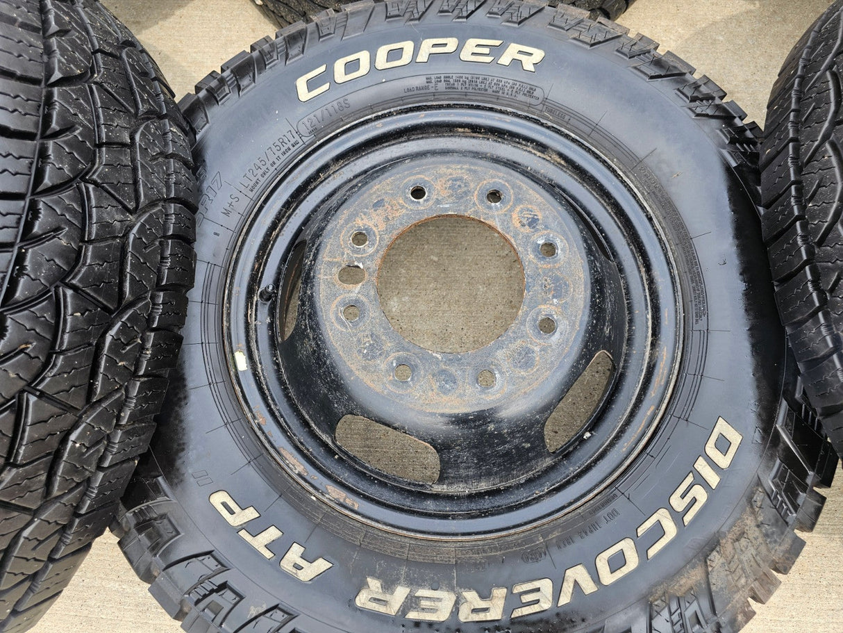 17" Dodge Ram 3500 Dually Laramie 8x200 wheels rims 2703 2704 OEM COOPER Texas Truck Tire
