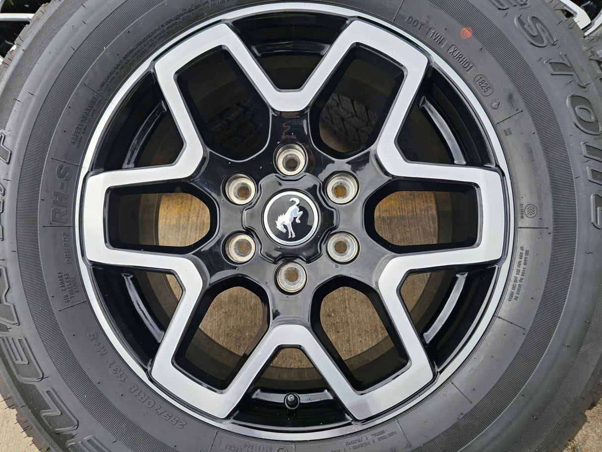18" Ford Bronco wheels rims tires black 95213 Ranger tires BRIDGESTONE DUELER AT Texas Truck Tire