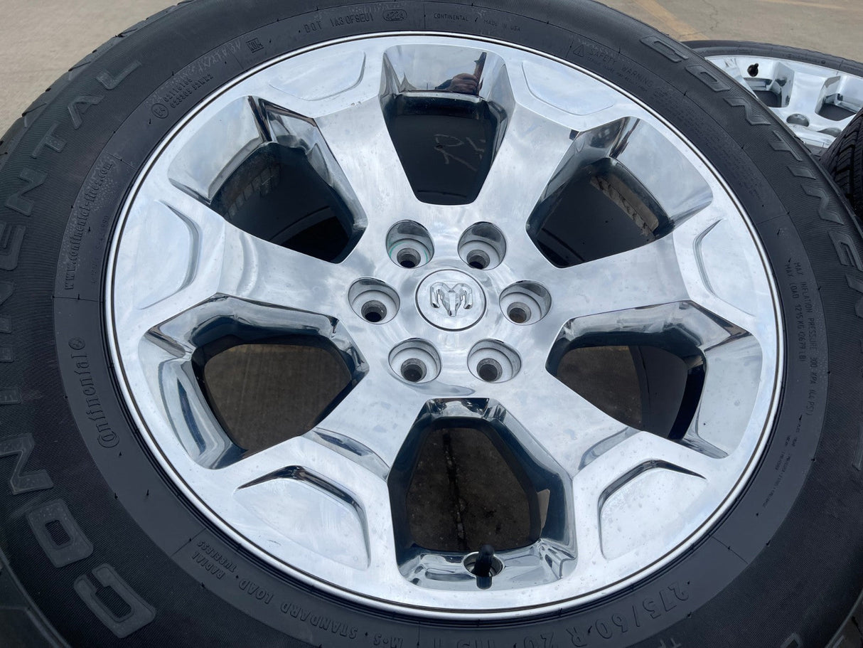 20" Dodge Ram 1500 OEM Laramie CHROME 2680 wheels rims 2022 2023 2024 2025 2026 Texas Truck Tire