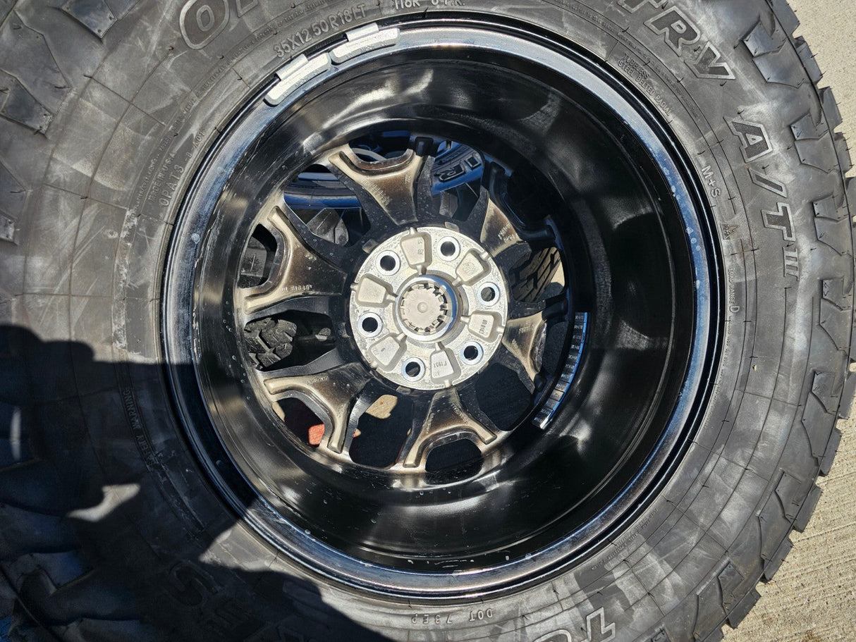 18" Dodge Ram 1500 TRX RHO Black OEM 66002 wheels rims TOYO A/T3 35" Texas Truck Tire